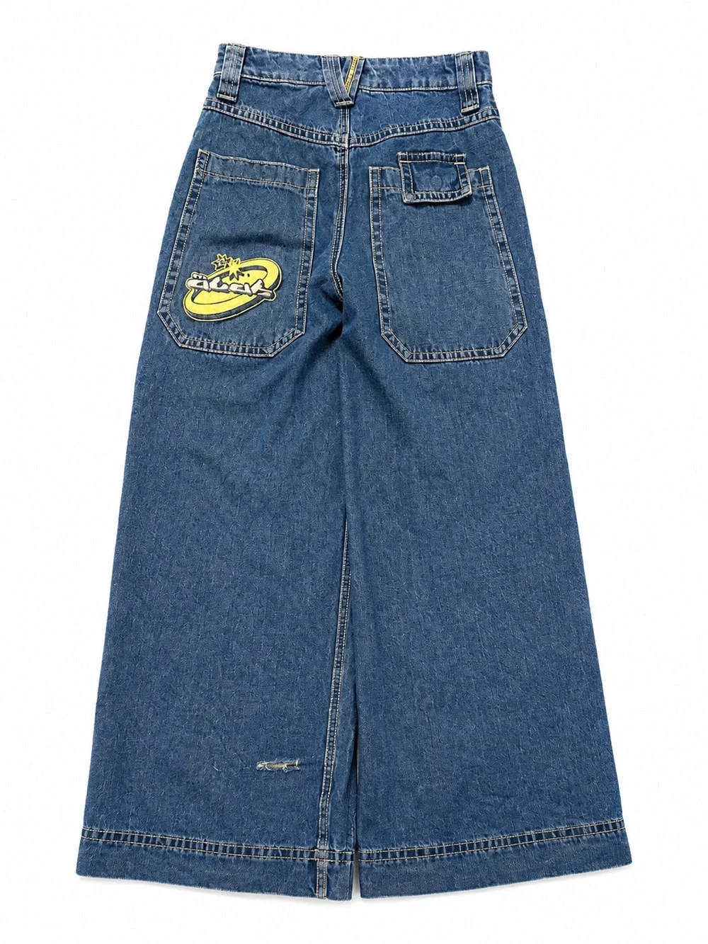 ALAB Y2K Wide Leg Baggy Jeans Size 0 Embroidered Skater Denim